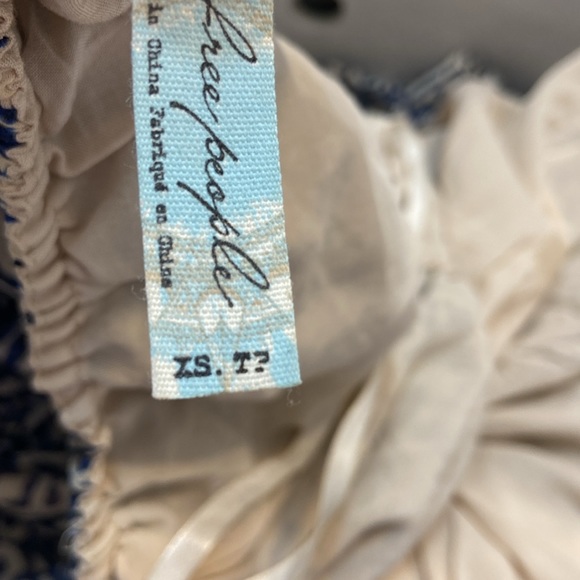 Free People Printed Ruffed Neck-Tie Mini Dress Size XSmall - Picture 10 of 10